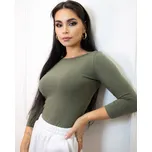 Dámské triko MILA s lodičkovým výstřihem VS-DT1905 olivové, VELIKOST XXS