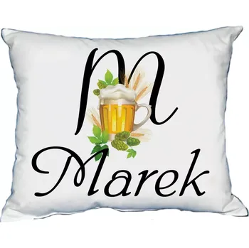 Dekorativní polštářek Polštář s pánským jménem MAREK Světle zelený (polštář se jménem MAREK)