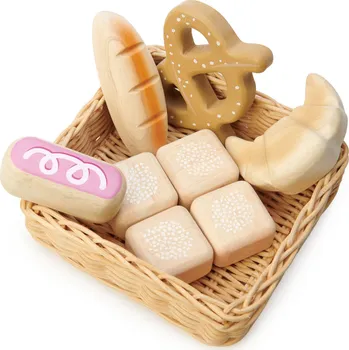 Hračka pro nejmenší Dřevěná sada pečiva Tender Leaf Bread Basket