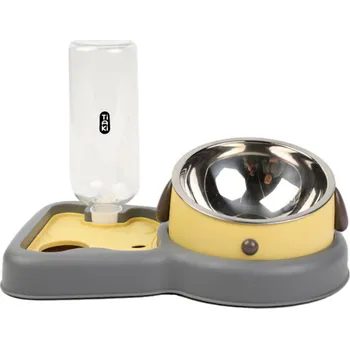 Dávkovač krmiva TIAKI dávkovač krmiva a vody 2v1 - 200 ml miska na krmivo + 500 ml láhev