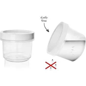 Dóza na potraviny dóza 0,30l, WHITE, d 9x7,5cm, šroub.silik.těsnění, plast