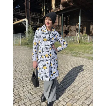 Dámský kabát La Gabriella La Gabriella 5352-662 vzory s lístky Velikost: S