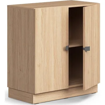 Policová skříň Policová skříň QBUS, 1 police, sokl, úchytky, 868x800x420 mm, dub