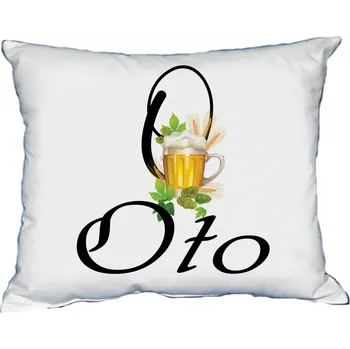 Dekorativní polštářek Polštář s pánským jménem OTO Bílý (polštář se jménem OTO)