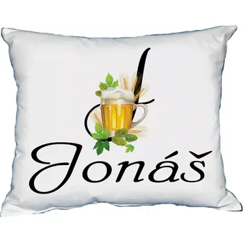 Dekorativní polštářek Polštář s pánským jménem JONÁŠ Žlutá (polštář se jménem JONÁŠ)