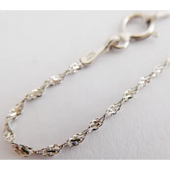 Řetízek Klenoty Budín Dámský točený zlatý řetízek z bílého zlata 585/1,91gr 50cm HK6196 (Klenoty Budín Dámský točený zlatý řetízek z bílého zlata 585/1,91gr 50cm HK6196)