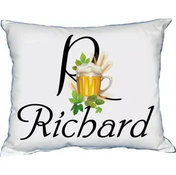 Dekorativní polštářek Polštář s pánským jménem RICHARD Žlutá (polštář se jménem RICHARD)