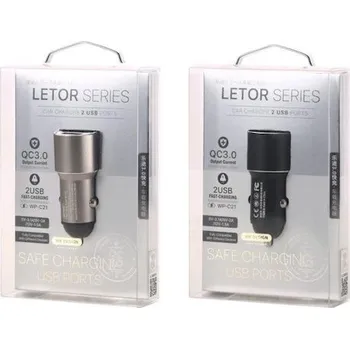 Rychlá nabíječka do auta s dvěma USB porty WK Design WP-C21 Černá