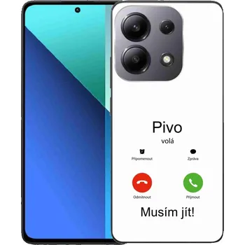 Pouzdro na mobilní telefon Gelový kryt mmCase na Xiaomi Redmi Note 13 - pivo volá bílé pozadí