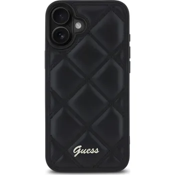 Pouzdro na mobilní telefon Zadní kryt Guess PU Leather Quilted pro Apple iPhone 16 Plus, černá