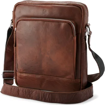 Montreal Classic světle hnědá kožená městská taška - Lucleon