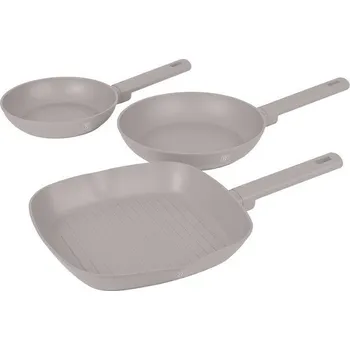 Pánev BERLINGERHAUS Sada pánví s titanovým povrchem 3 ks Taupe Collection steak BH-8109