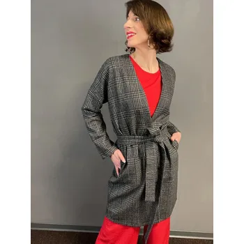 Dámský kabát Kabát So Comfy Daga Premium kostkovaný Velikost: 36