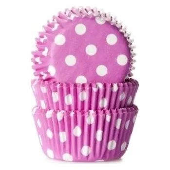 Nádoba na pečení Košíčky na muffiny mini 60ks fialové s bílými puntíky - House of Marie