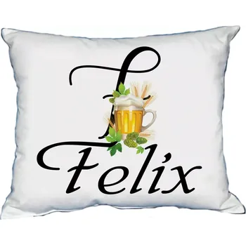 Dekorativní polštářek Polštář s pánským jménem FELIX Černý (polštářek pánské jméno )