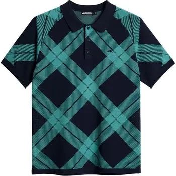 Pánské tričko J.Lindeberg polo Martin Knit - tmavě modro zelené: Pánské XXL