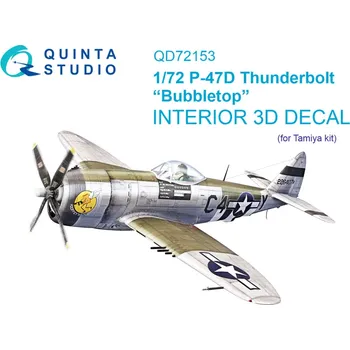 Plastikový model Quinta studio 1/72 P-47D Thunderbolt Bubbletop 3D&col.Interior