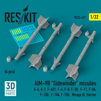Plastikový model Reskit 1/32 AIM-9B 'Sidewinder' missiles (4 pcs.)