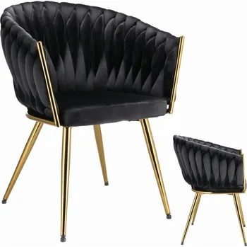 Jídelní židle Jídelní židle se zlatými nohami MOLTO - černá