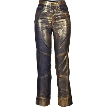 Dámské kalhoty Kalhoty Nu Denmark 8146-10 modré se zlatým zdobením Velikost: 36