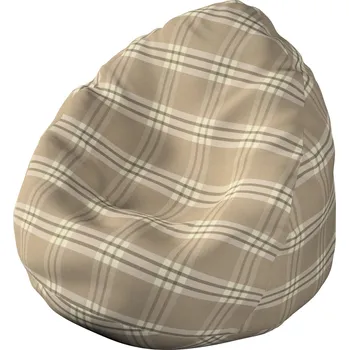 Sedací pytel Sedací vak s volbou látky - 3 velikosti, béžová kostka, Ø80 x 115 cm, Christmas