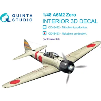 Plastikový model Quinta studio 1/48 A6M2 Zero Nakajima Production 3D&col.Inter.