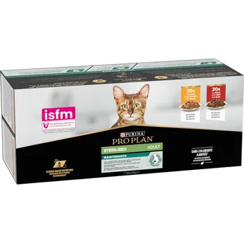 Krmivo pro kočku 40kapsiček-40x85g PURINA PRO PLAN Sterilised Adult hovězí a kuřecí vlhké krmivo pro kočky