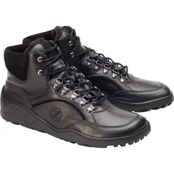 Pánská treková obuv ZAQQ TREQ / TERRAQ Winter Waterproof 37-48 NAPPA/MEMBRANE/FUR Hlazená kůže, nepromokavá podšívka, bavlněný kožíšek Černá 37