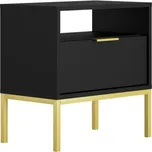 Kocot Kids Noční stolek Austin - černý/zlatá noha