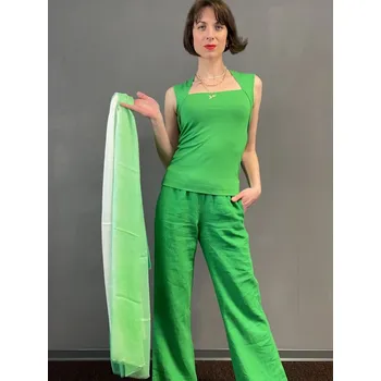 Dámské tričko Top Kyra Kora zelený bez rukávů Velikost: 42