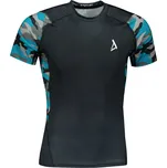 Pánské funkční kompresní tričko s krátkým rukávem premium ALTISPORT VOJ/ALM038TR04 PETROLEJOVÁ/ČERNÁ L
