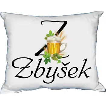 Dekorativní polštářek Polštář s pánským jménem ZBYŠEK Černý (polštář se jménem ZBYŠEK)