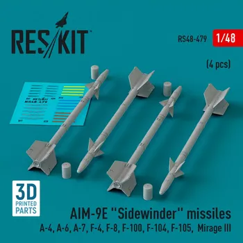 Plastikový model Reskit 1/48 AIM-9E 'Sidewinder' missiles (4 pcs.)