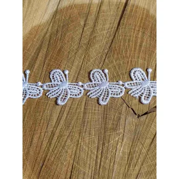 Krajka Vzdušná krajka motýl šíře 25 mm barva bílá