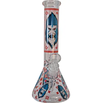 Čistič dýmky WeedShop Skleněný bong Monkey Red fosforový