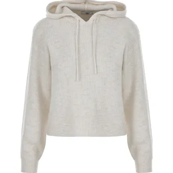 Dámský svetr DÁMSKÝ SVETR S KAPUCÍ KRÉMOVÝ JdY