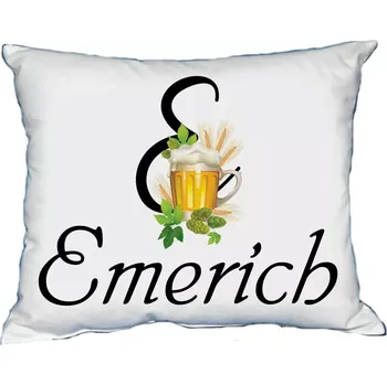 Dekorativní polštářek Polštář s pánským jménem EMERICH Žlutá (polštářek pánské jméno )