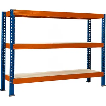regál Nekonečný průmyslový regál Trestles RNC 1600x1600x800, nosnost 2400 kg,&nbsp;3&nbsp;police Barva: oranžovo-modrá