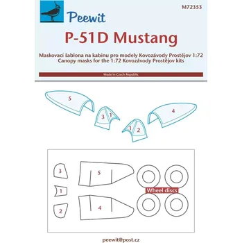 Plastikový model Peewit 1/72 Canopy mask P-51D Mustang (KP)