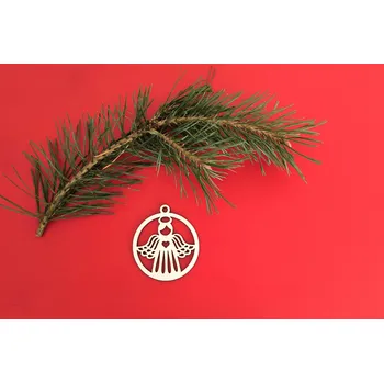 Samolepící dekorace Lepy.cz Dřevěná ozdoba na Vánoční strom Andělíček Velikost (šířka x výška): 7x7cm, Barevná varianta: Bílá