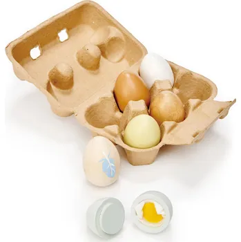 Hračka pro nejmenší Dřevěná sada vajíček Tender Leaf Wooden Eggs
