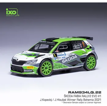 autíčko Škoda Fabia Rally2 EVO - Rally Bohemia 2021 #1 Kopecký - Hloušek 1:43 IXO