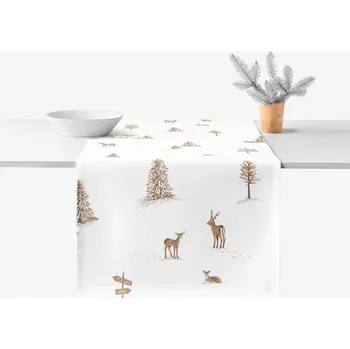 ubrus Vánoční běhoun na stůl z pevné bavlny - Beskydy 20x120 cm