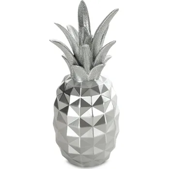 Váza DEKORAČNÍ FIGURKA ESTEL 10X10X25 CM STŘÍBRNÁ