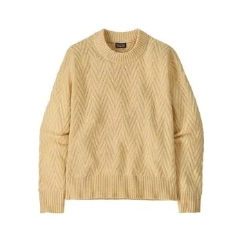 Dámský svetr Patagonia Recycled Wool Crewneck Sweater Women Chevron Cable: Natural béžová XS