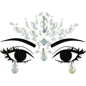 Samolepící dekorace PartyDeco Samolepicí kamínky na obličej svítící ve tmě, 10 x 9 cm