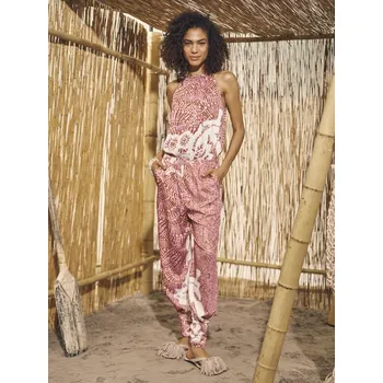 Dámské kalhoty Kalhoty Nu Denmark 8005-10 růžové se vzorem Velikost: 34