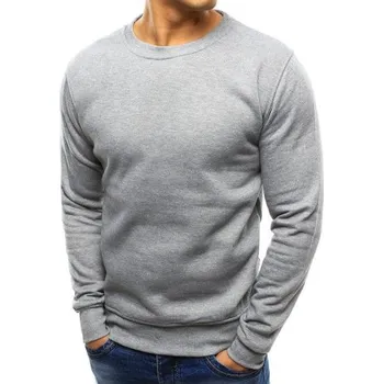 Pánská móda Pánská stylová jednobarevná mikina šedá