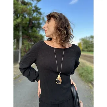 Dámské tričko Tričko So Comfy Corto černé úpletové Velikost: 34