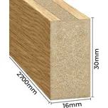 Lameo Dekorativní stěnová lamela mini - dýhovaný dub 16x30 Způsob montáže: Na kratší stranu (16 mm)
